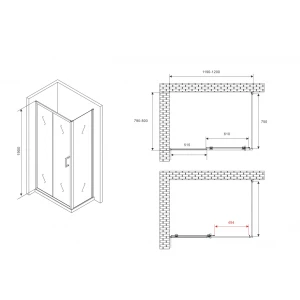 Душевой уголок Abber Schwarzer Diamant 120х80 AG301205-S805